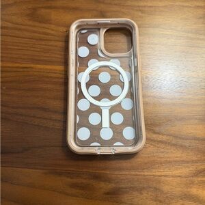 iPhone 15 plus Polka Dot Clear Phone Case